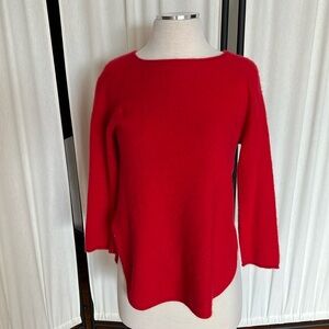 Luxurious Red Long Sleeve InCashmere Crewneck Sweater Size Medium